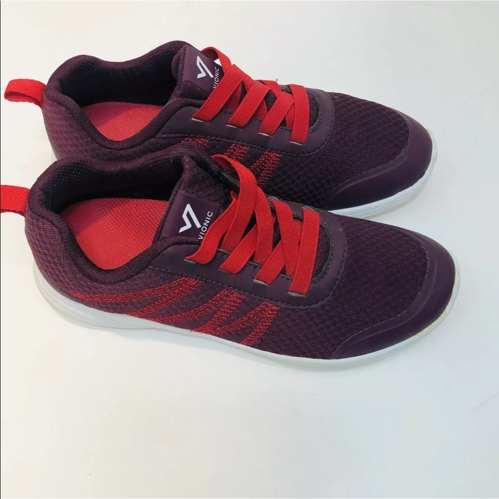 Vionic Shay Mesh Sneakers Laceless Red ASR1740 Womens 7.5 Comfort walking shoe